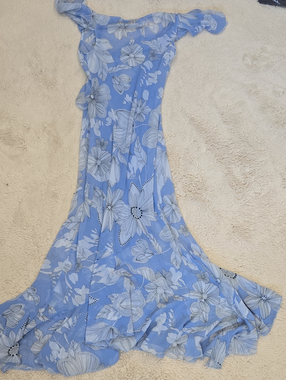 Free People Blue Floral Wrap Maxi Dress - Picture 7 of 9